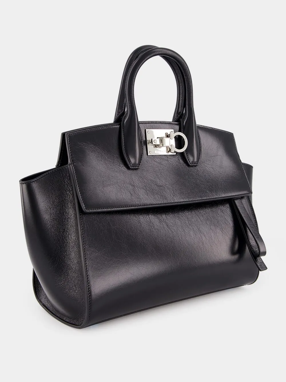 Small Black Calfskin Handbag sold by Fashion Clinic product image thumbnail 3