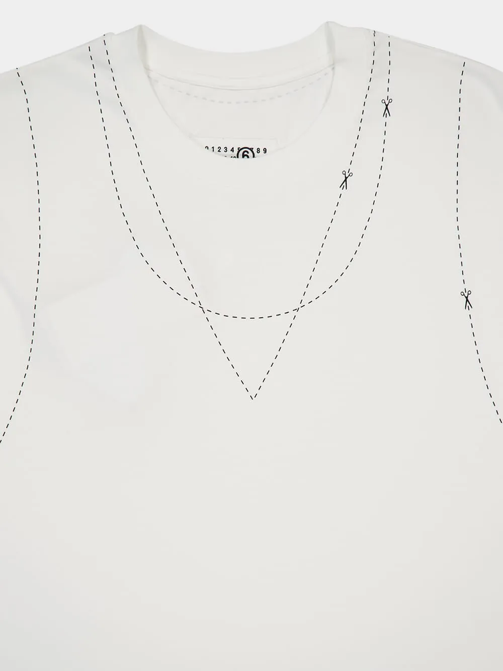White T-shirt With Seam Line Print sold by Fashion Clinic product image thumbnail 3