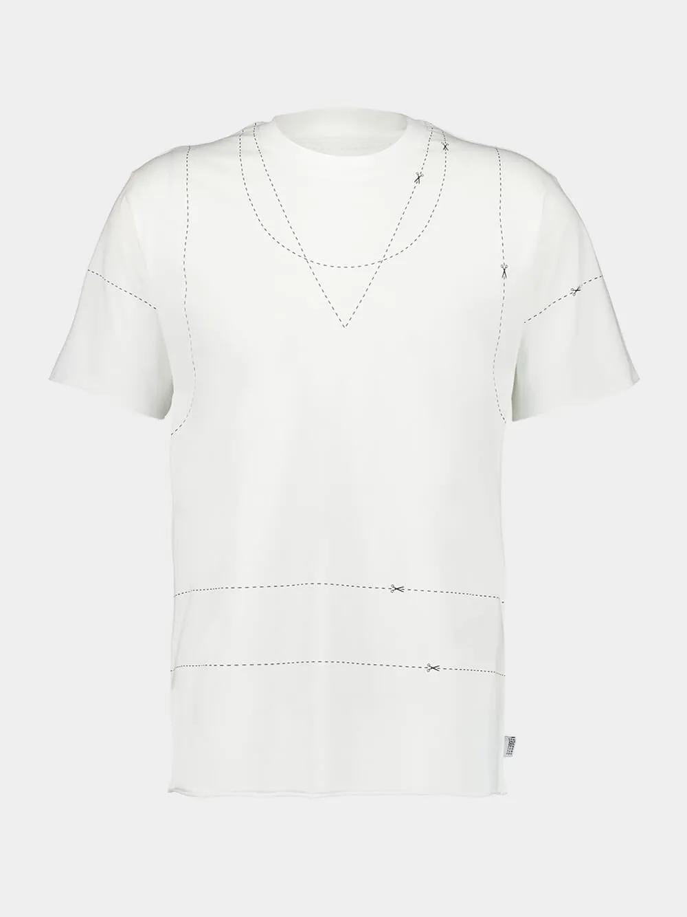 White T-shirt With Seam Line Print sold by Fashion Clinic