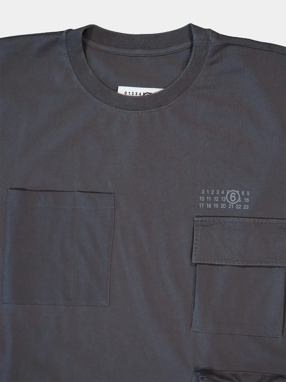 Dark Grey T-shirt With Multiple Pockets And Logo Print sold by Fashion Clinic product image thumbnail 3