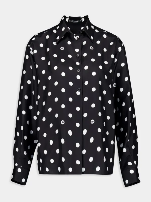 Polka-Dot Print Silk Shirt sold by Fashion Clinic