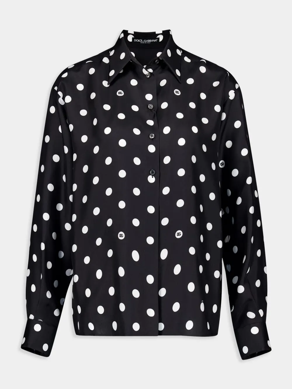 Polka-Dot Print Silk Shirt sold by Fashion Clinic