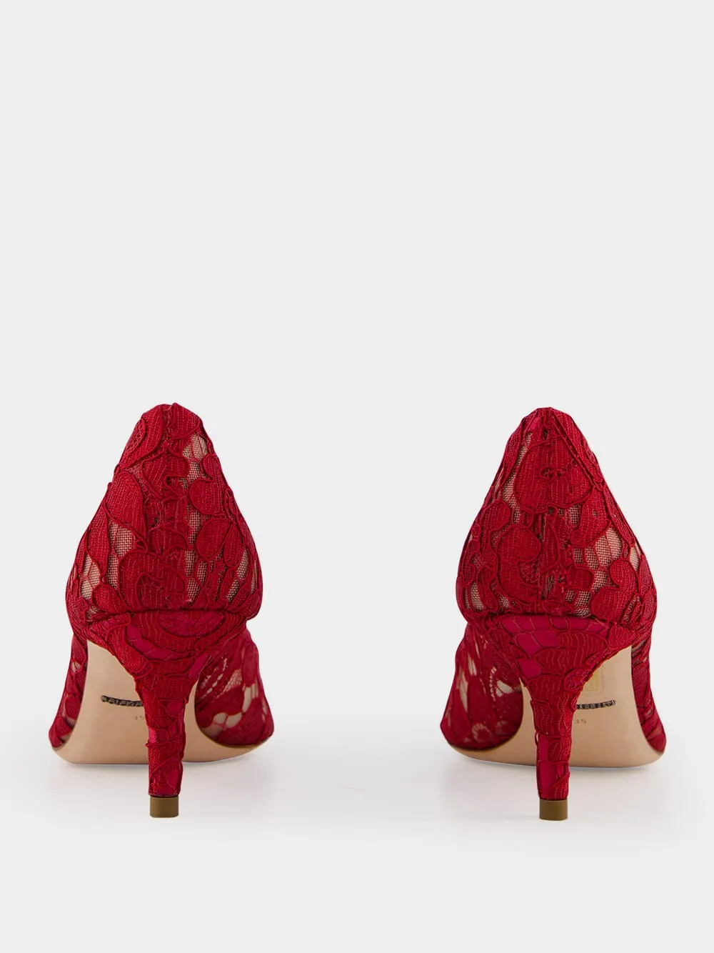Red Lace Bellucci Pumps With Crystal Detail sold by Fashion Clinic product image thumbnail 5