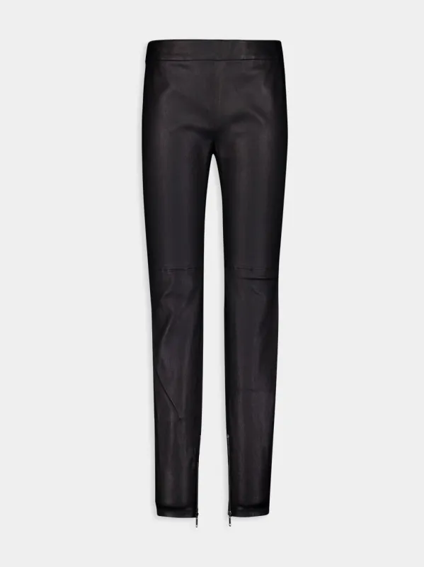 Nappa Goat Leather Leggings With Zips sold by Fashion Clinic