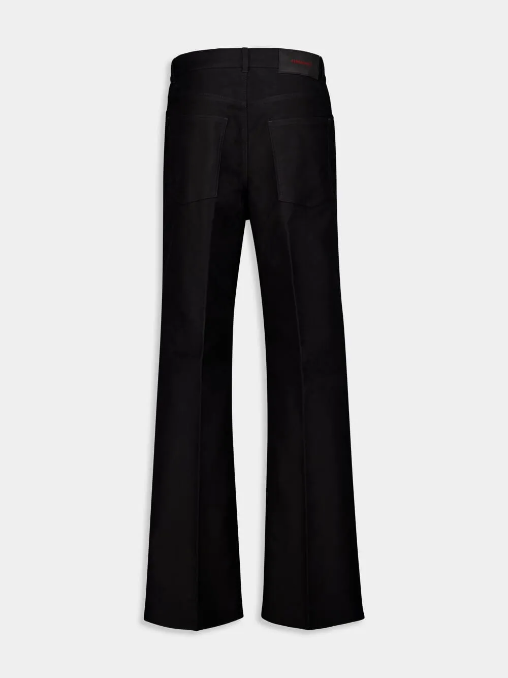 Black Straight-Leg Cotton Trousers sold by Fashion Clinic product image thumbnail 2
