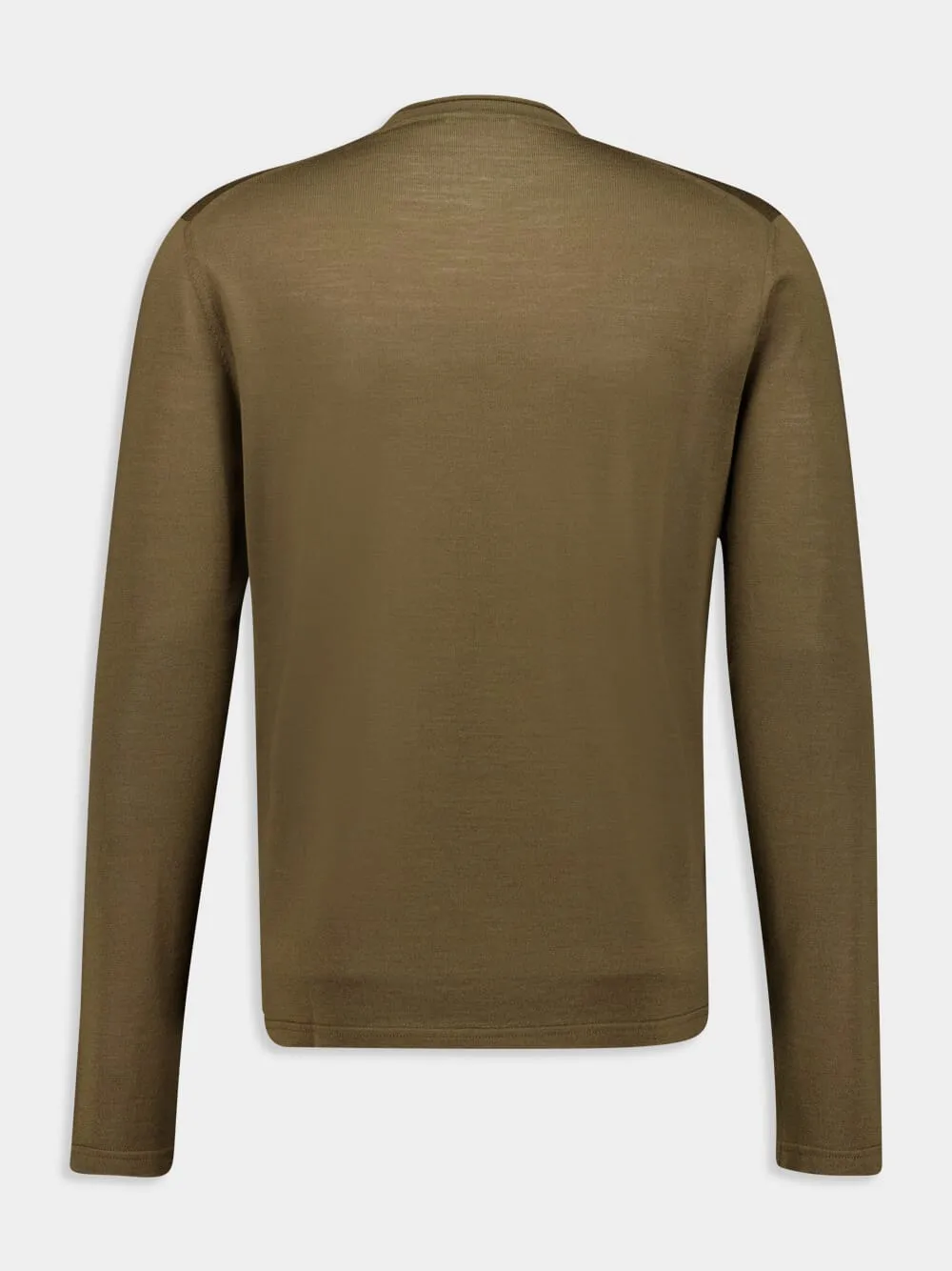 Olive C-Neck Virgin Wool Sweater sold by Fashion Clinic product image thumbnail 2