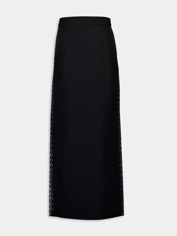 Rhinestone-Embellished Maxi Skirt sold by Fashion Clinic