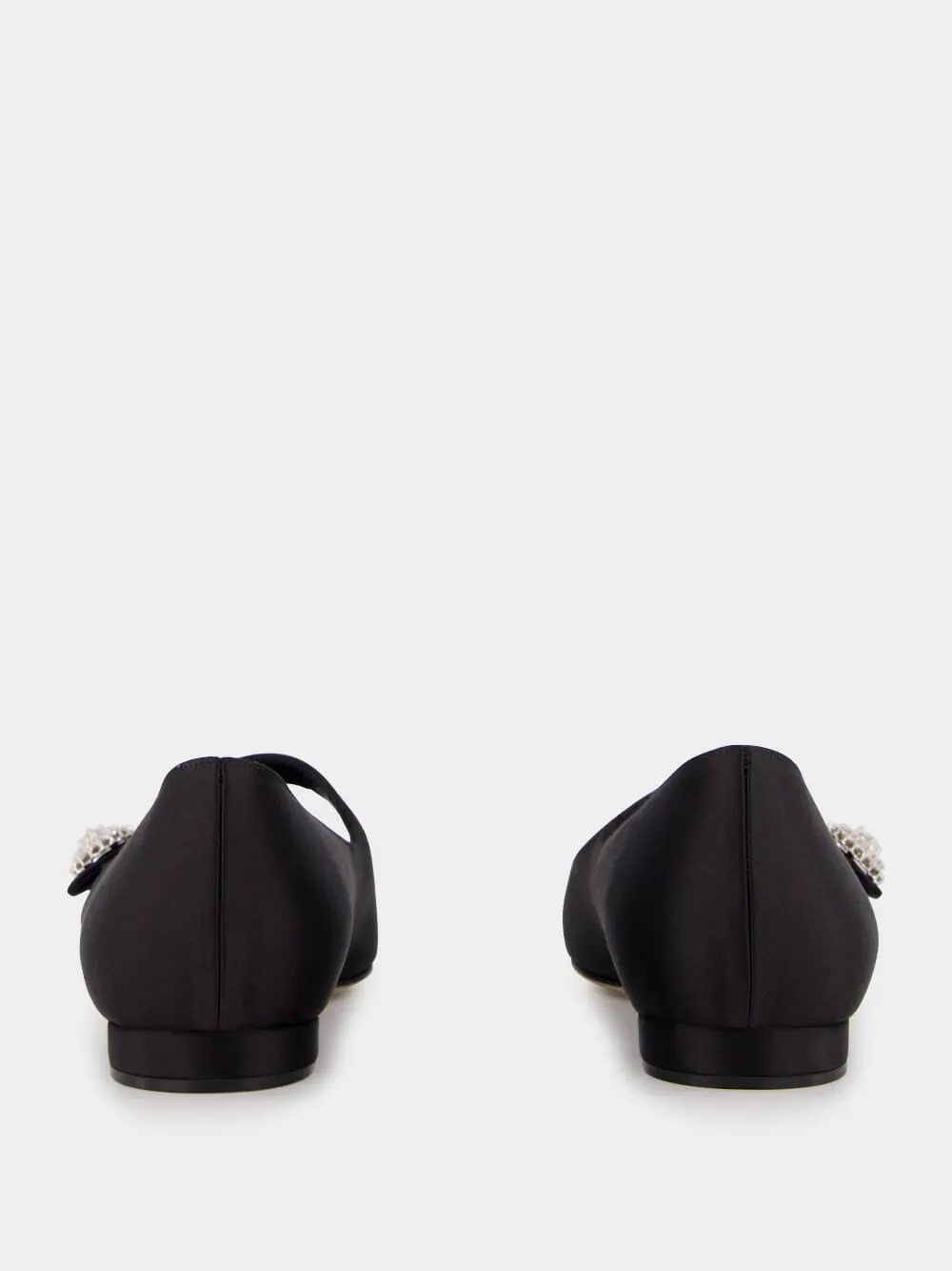 Black Satin Embellished Mary Jane Flats sold by Fashion Clinic product image thumbnail 5