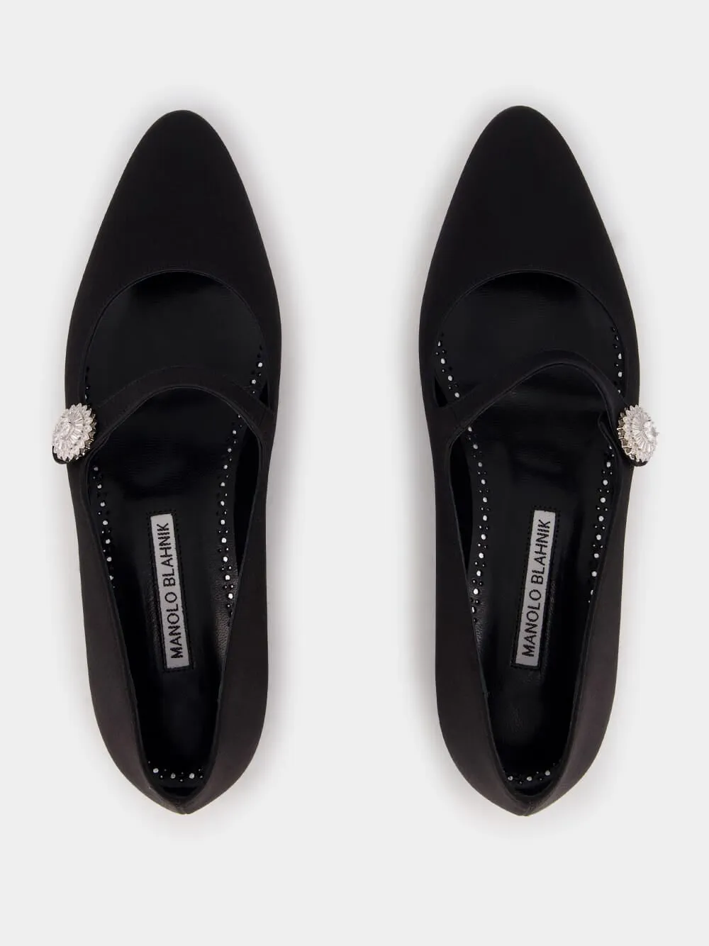 Black Satin Embellished Mary Jane Flats sold by Fashion Clinic product image thumbnail 4