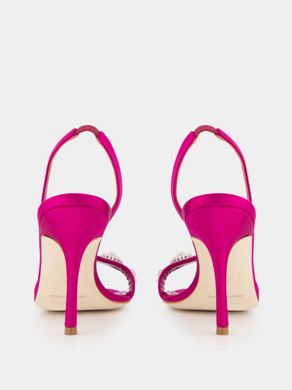 Pink Satin Embellished Slingback Sandals sold by Fashion Clinic product image thumbnail 5