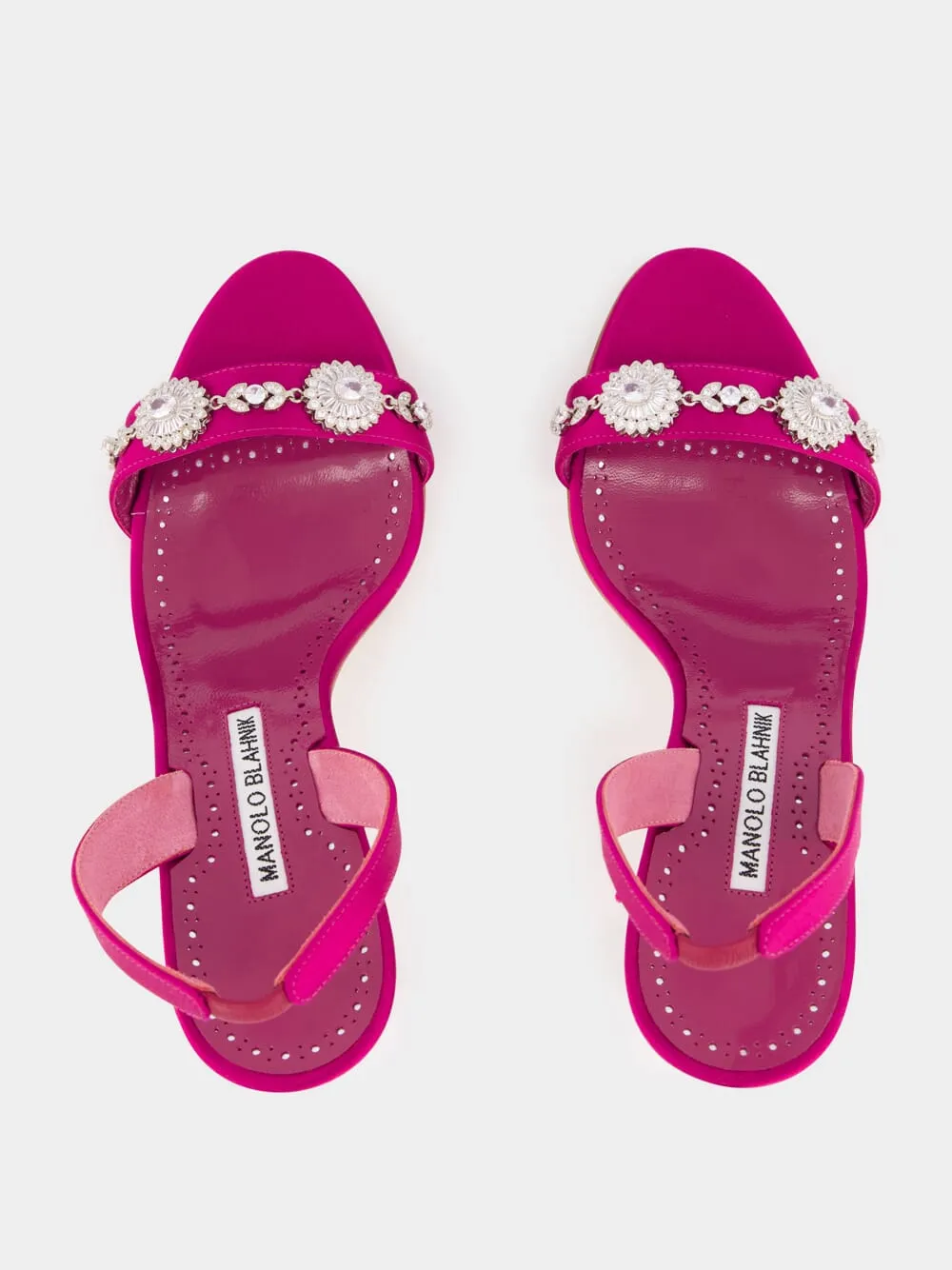 Pink Satin Embellished Slingback Sandals sold by Fashion Clinic product image thumbnail 4