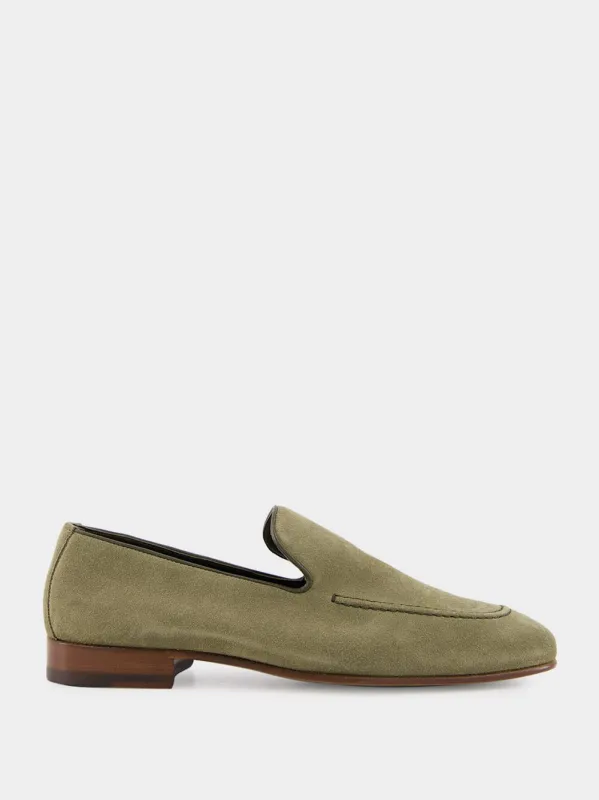 Khaki Truro Suede Loafers sold by Fashion Clinic