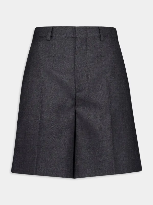 Dark Grey Tailored Wool Shorts sold by Fashion Clinic