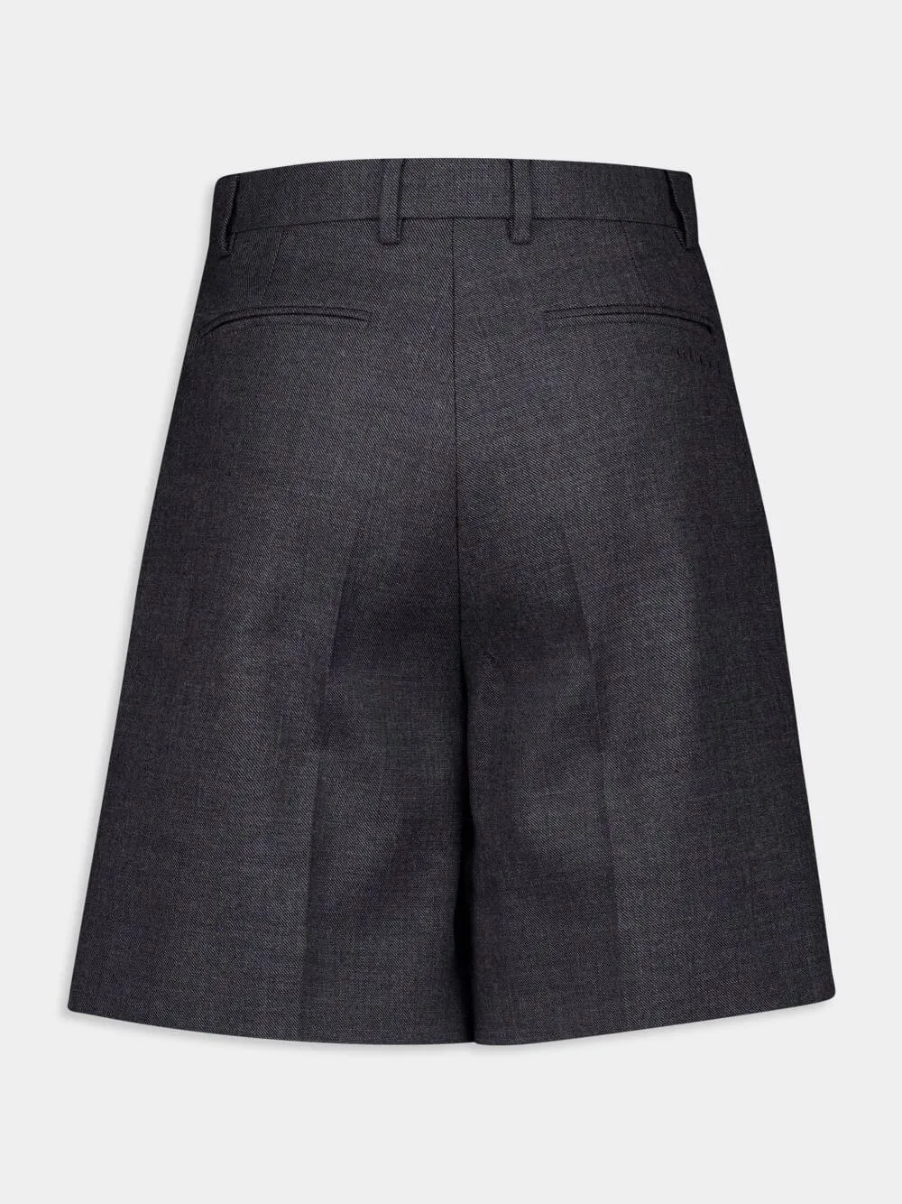 Dark Grey Tailored Wool Shorts sold by Fashion Clinic product image thumbnail 2