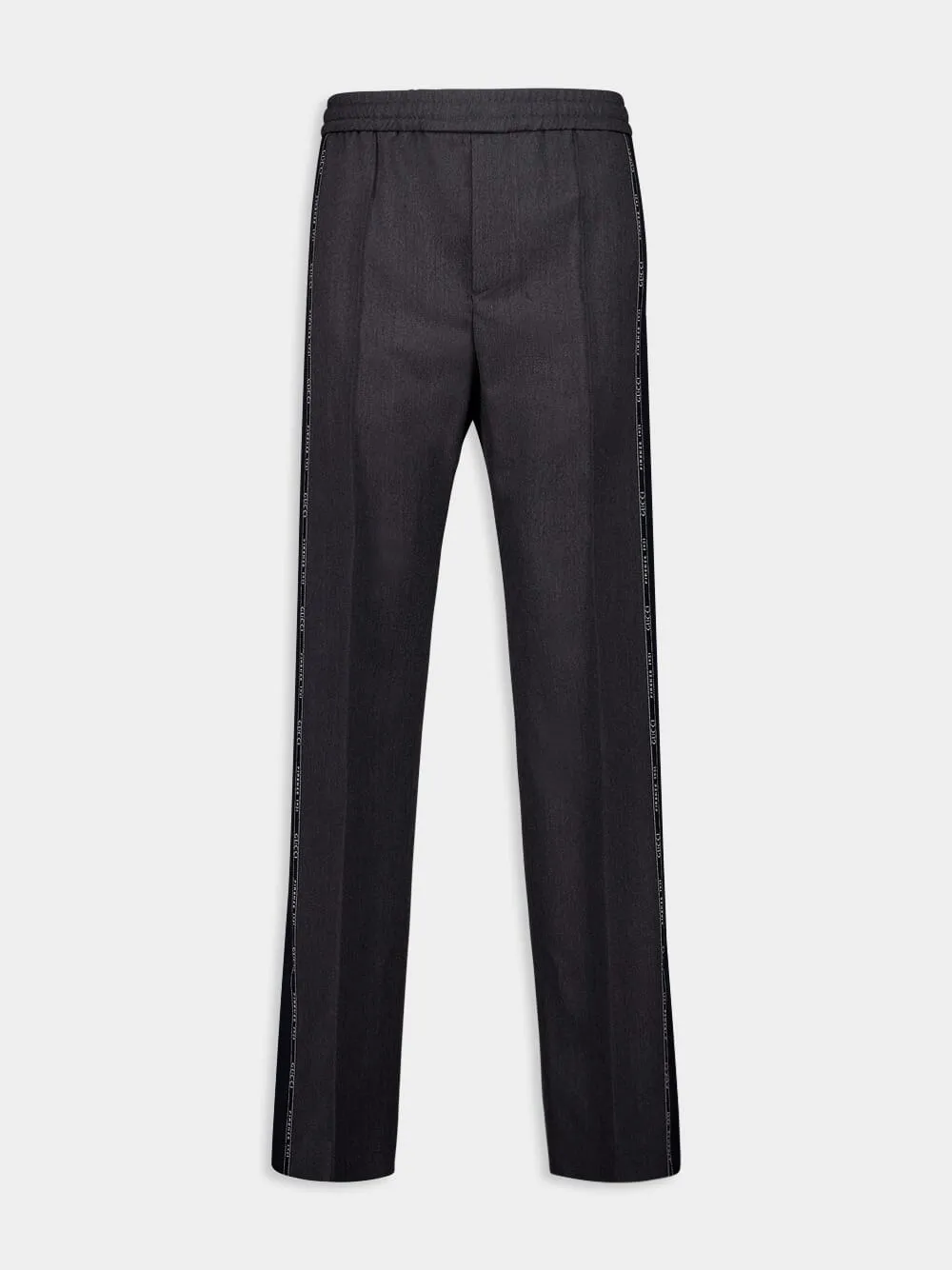 Anthracite Grey Logo-Trim Trousers sold by Fashion Clinic