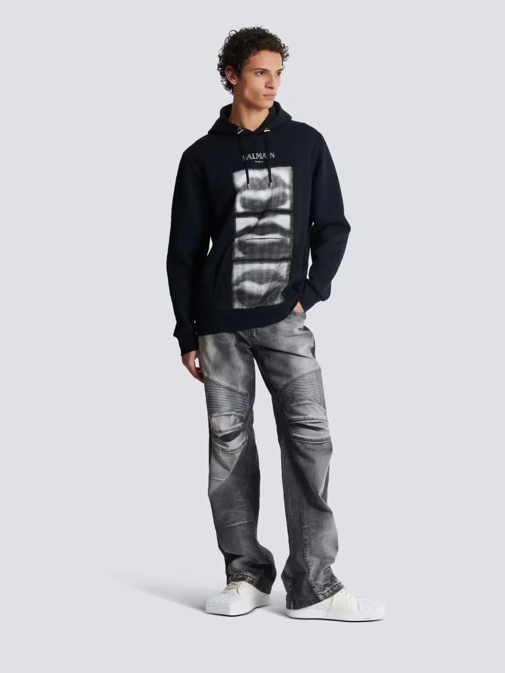 Black Kiss Print Hoodie sold by Fashion Clinic product image thumbnail 2