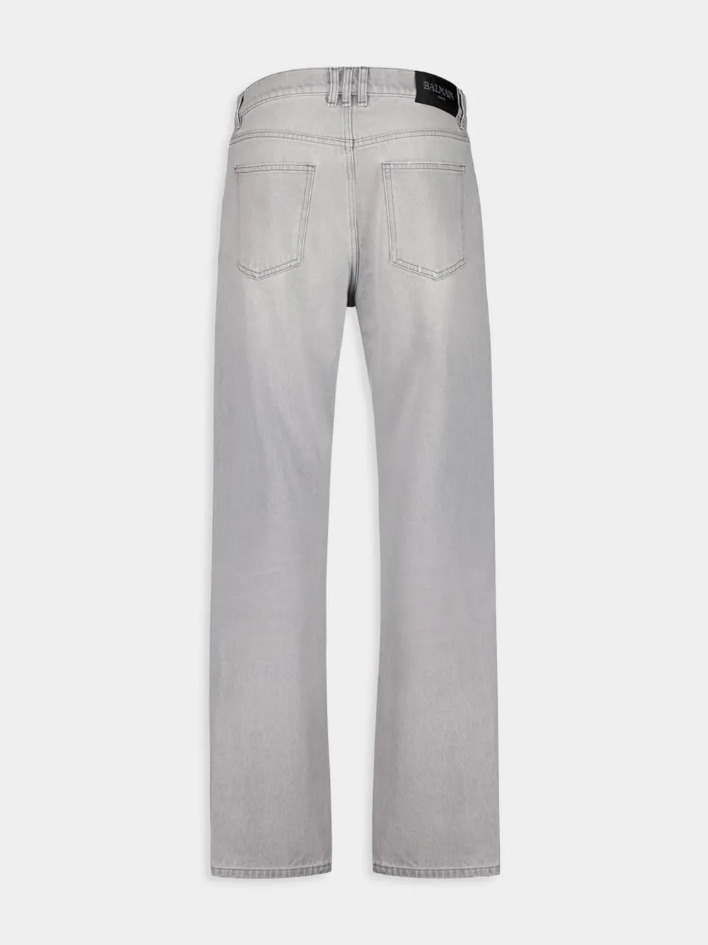 Light Grey Straight-Cut Denim Jeans sold by Fashion Clinic product image thumbnail 2