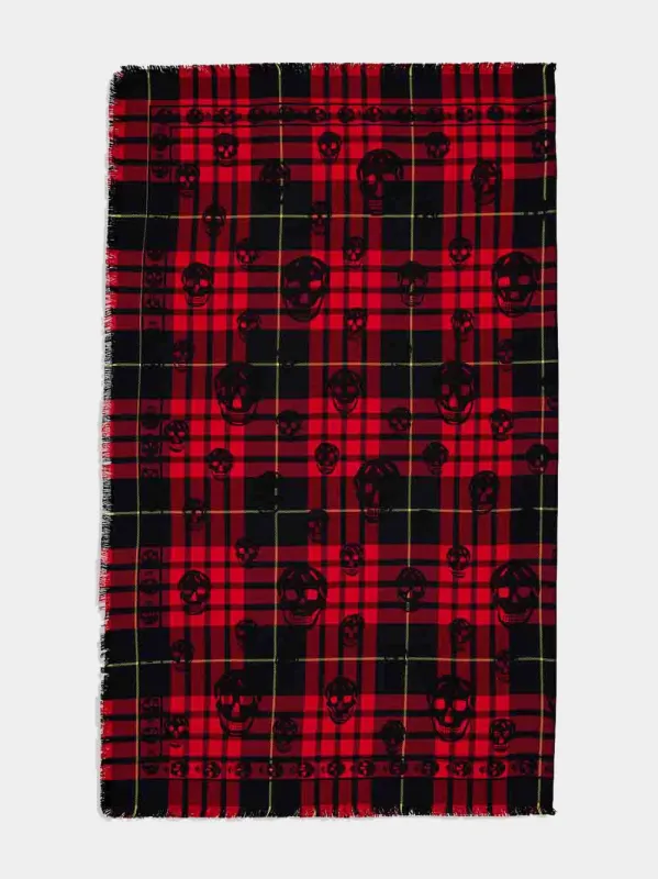 Tartan Skull Scarf sold by Fashion Clinic