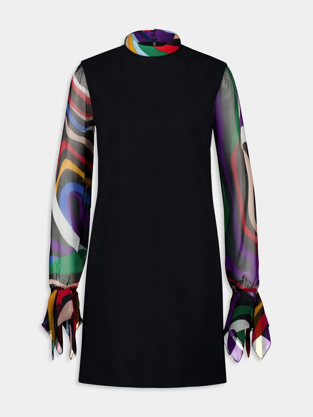 Black Marmo-Print Mini Dress sold by Fashion Clinic product image thumbnail 2