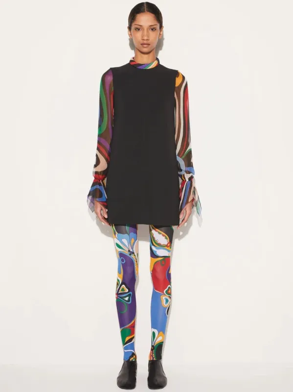 Black Marmo-Print Mini Dress made by Fashion Clinic