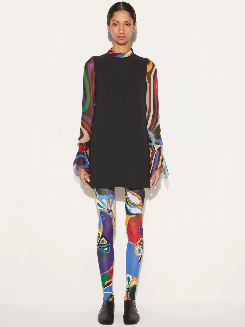 Black Marmo-Print Mini Dress sold by Fashion Clinic