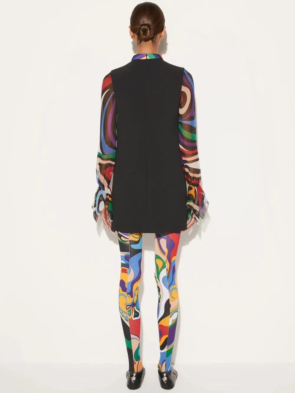 Black Marmo-Print Mini Dress sold by Fashion Clinic product image thumbnail 4
