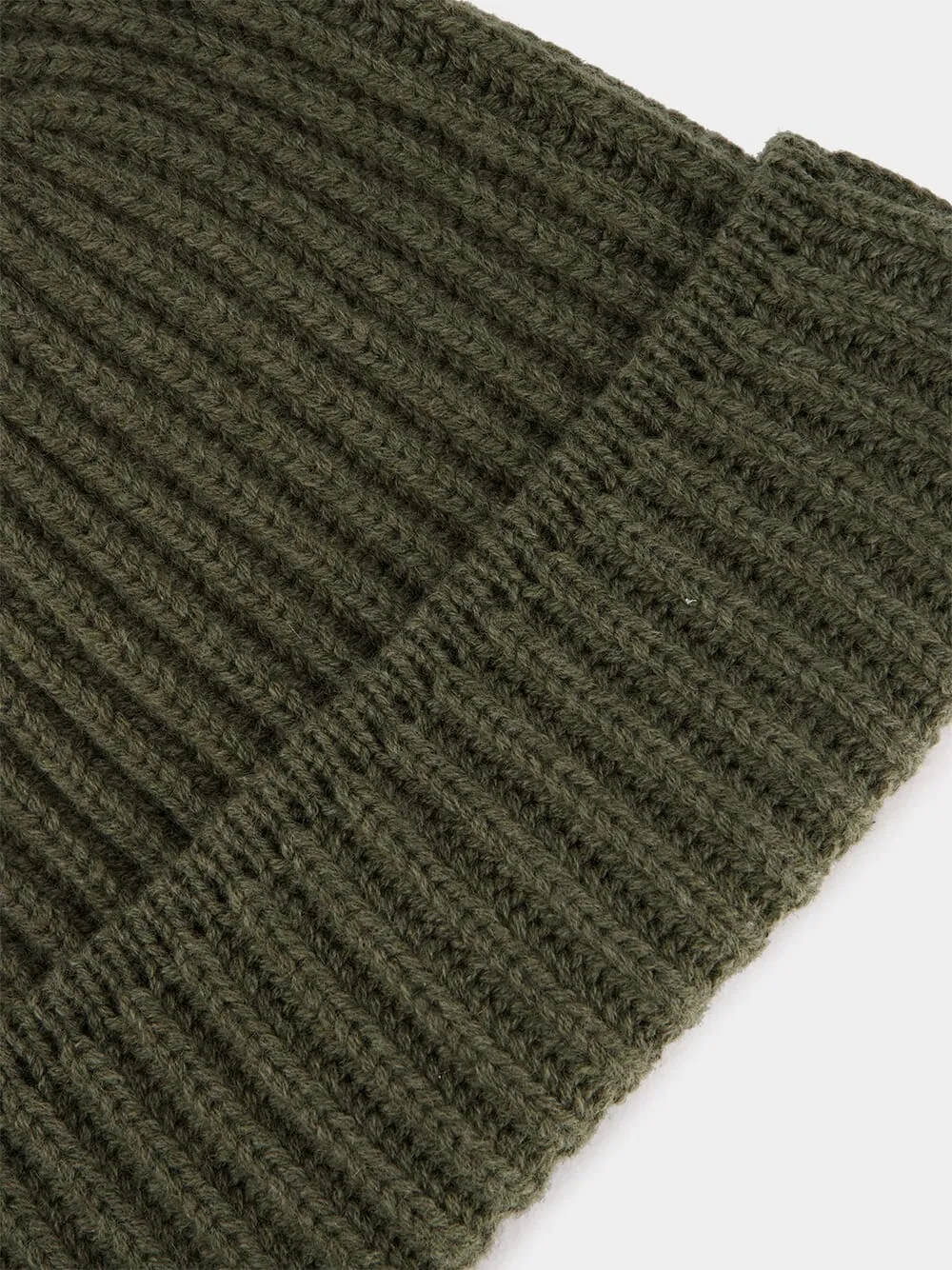 Olive Green Ribbed Cashmere Beanie sold by Fashion Clinic product image thumbnail 2