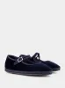 Blue Velvet Mary Jane Flats sold by Fashion Clinic