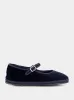 Blue Velvet Mary Jane Flats sold by Fashion Clinic