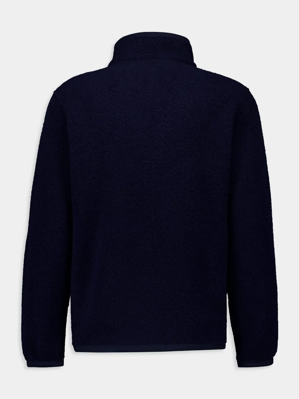 Navy Zipped Wool Fleece Jacket sold by Fashion Clinic product image thumbnail 2