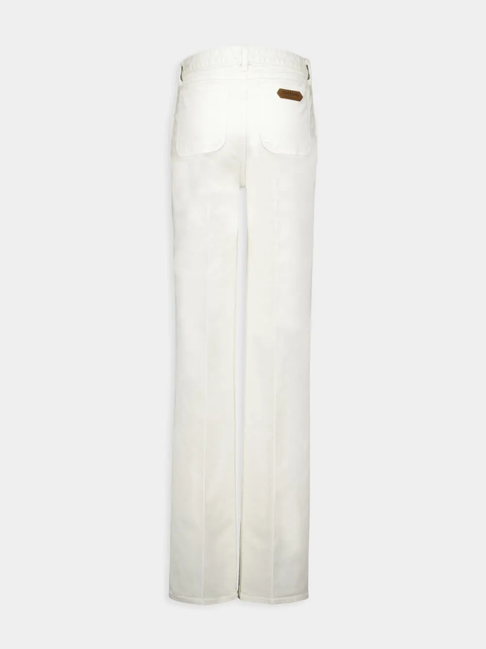 White Stretch Twill Denim Flare Pants sold by Fashion Clinic product image thumbnail 2