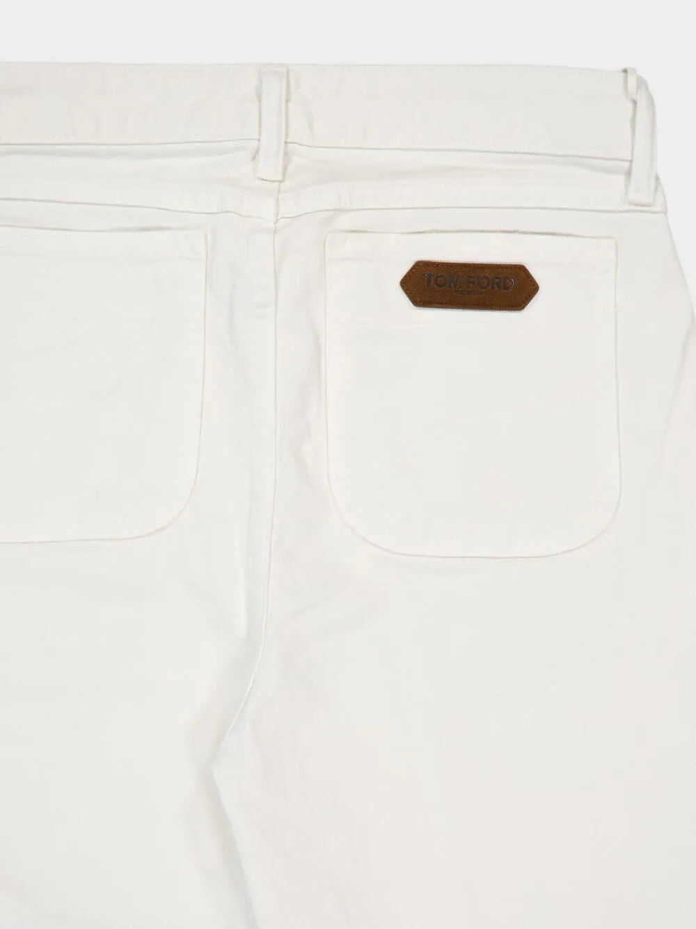 White Stretch Twill Denim Flare Pants sold by Fashion Clinic product image thumbnail 4