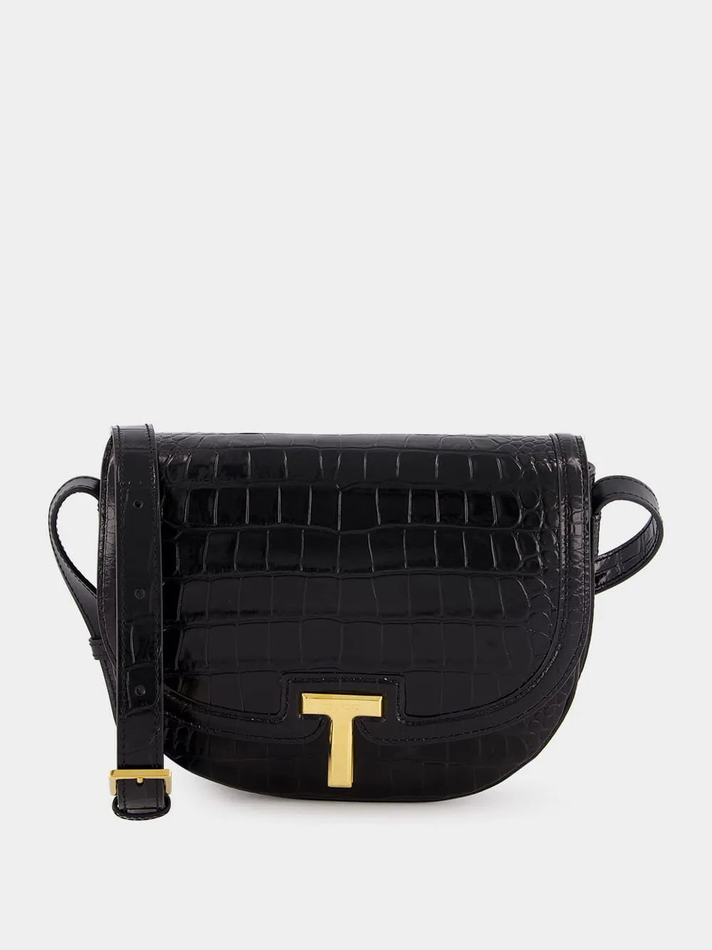Black Crocodile Leather Wallis Crossbody Bag sold by Fashion Clinic