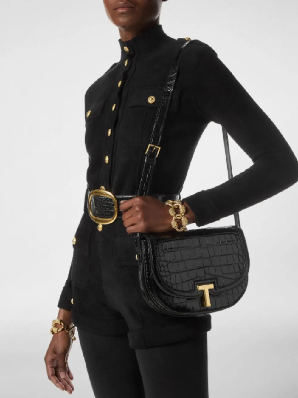 Black Crocodile Leather Wallis Crossbody Bag sold by Fashion Clinic product image thumbnail 2