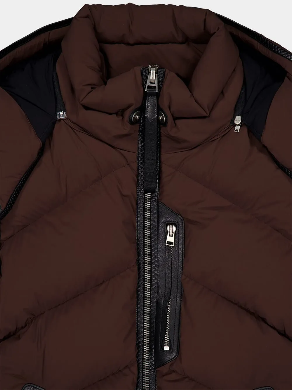 Chocolate Brown Light Nylon Down Jacket sold by Fashion Clinic product image thumbnail 5