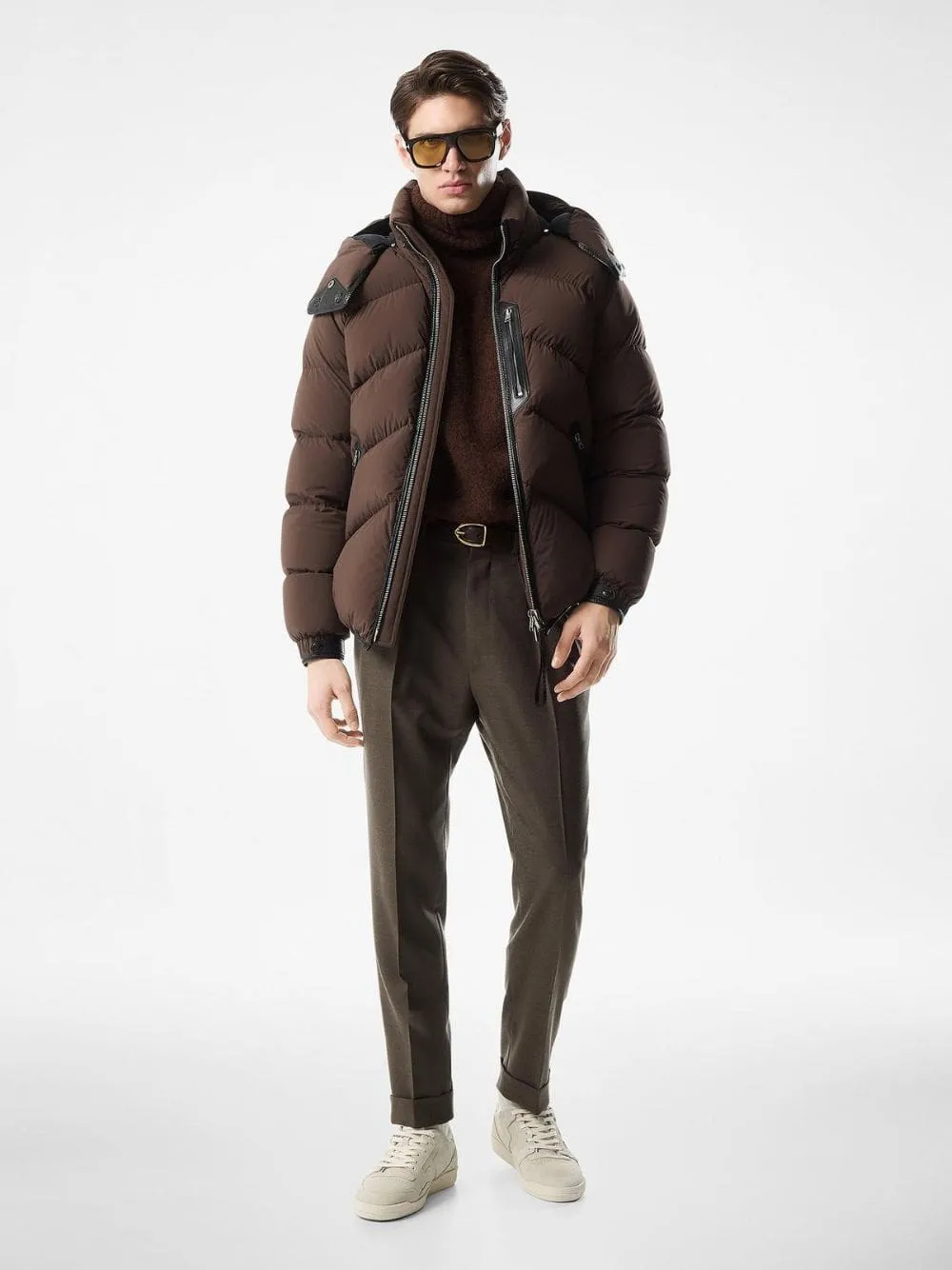 Chocolate Brown Light Nylon Down Jacket sold by Fashion Clinic