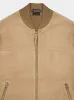 Camel Bomber Merino Suede sold by Fashion Clinic