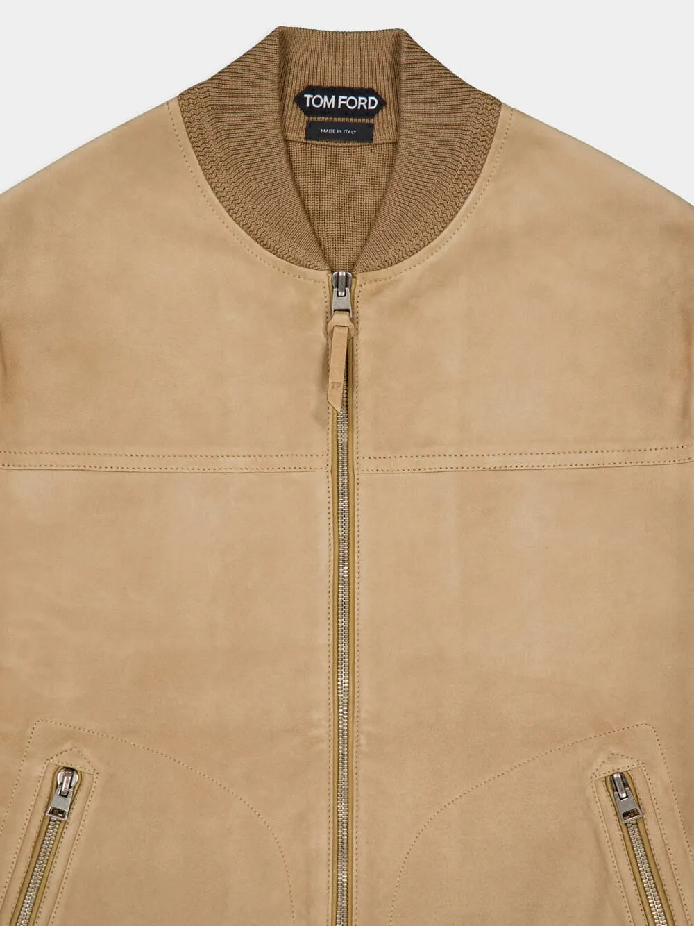 Camel Bomber Merino Suede sold by Fashion Clinic product image thumbnail 3