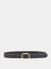 Black Woven Leather Oval Belt sold by Fashion Clinic