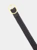 Black Woven Leather Oval Belt sold by Fashion Clinic