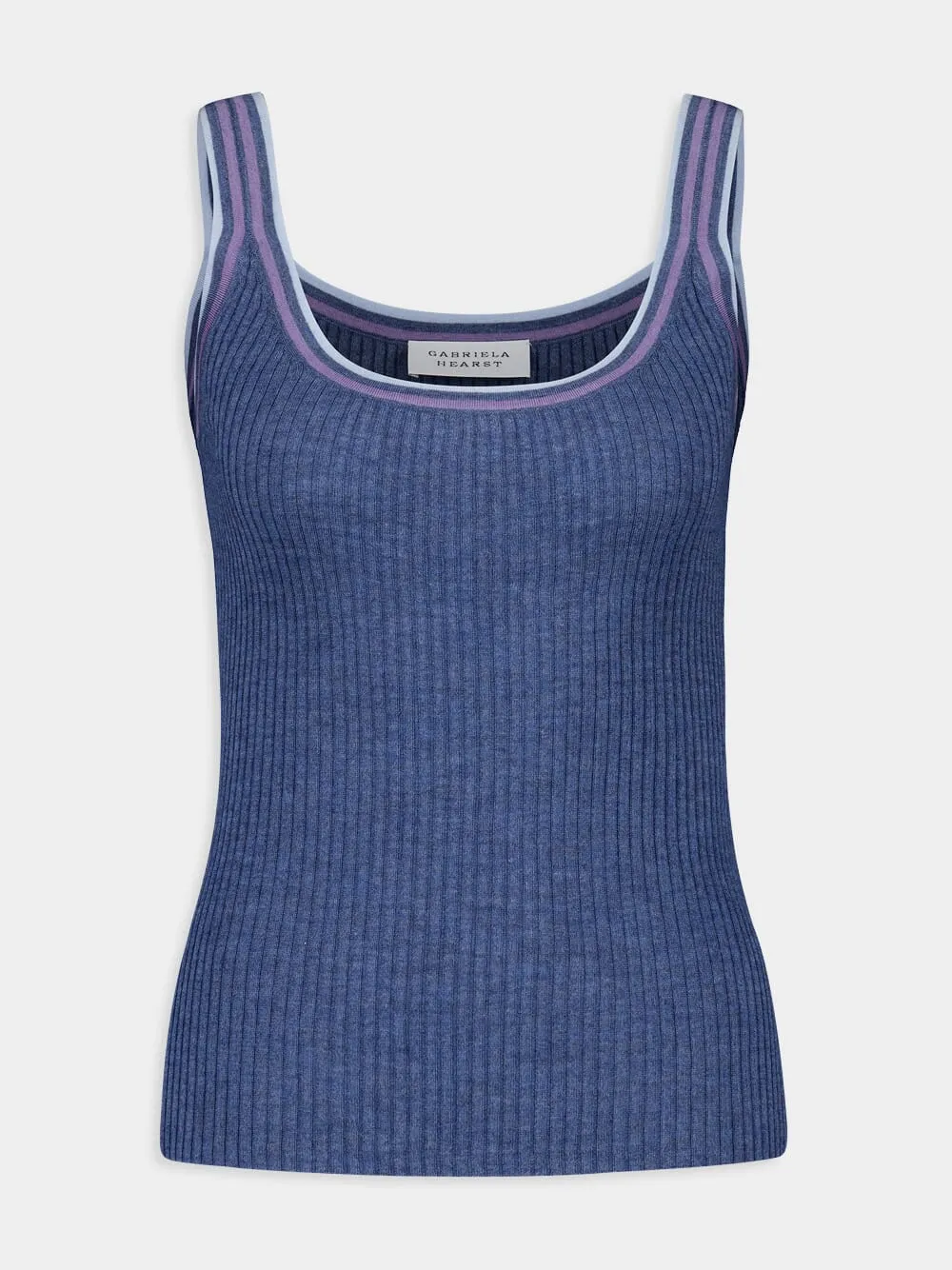 Denim Blue Chen Tank Top sold by Fashion Clinic