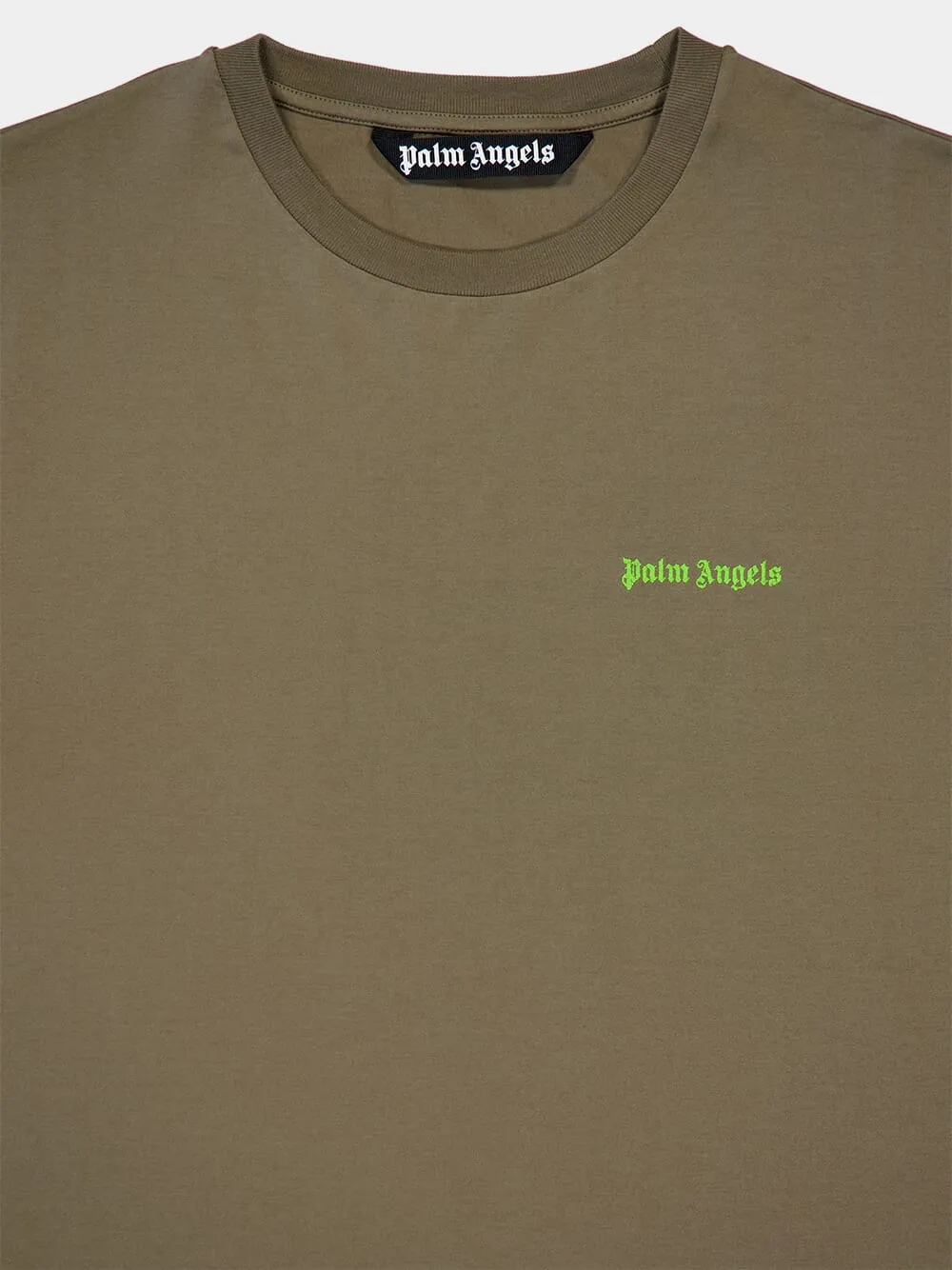 Khaki Embroidered Logo Cotton T-Shirt sold by Fashion Clinic product image thumbnail 3