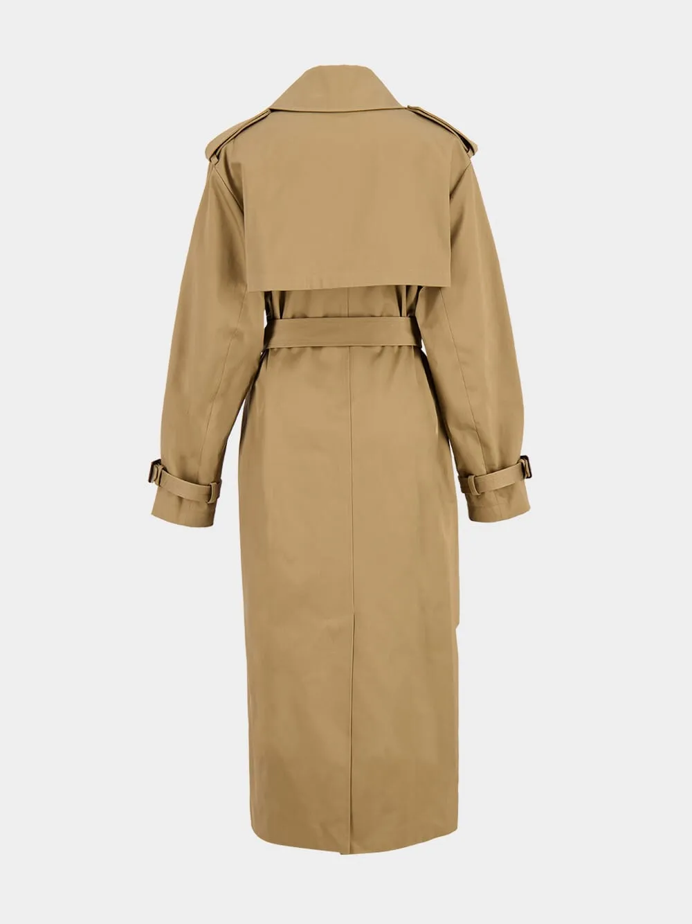 Beige Cotton Serge Oversized Trench Coat sold by Fashion Clinic product image thumbnail 2