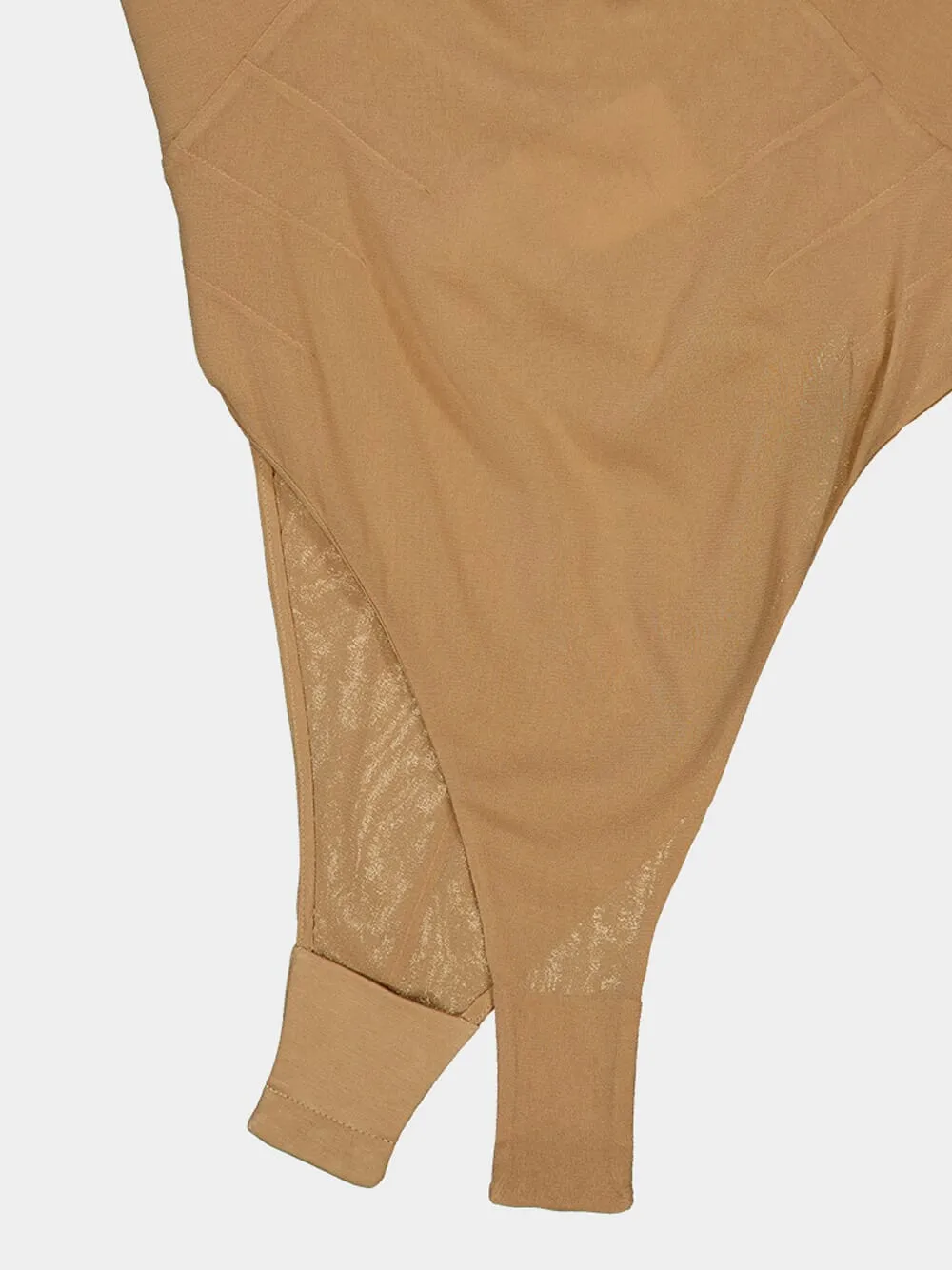 Beige Silk Muslin Cross-Back Bodysuit sold by Fashion Clinic product image thumbnail 4