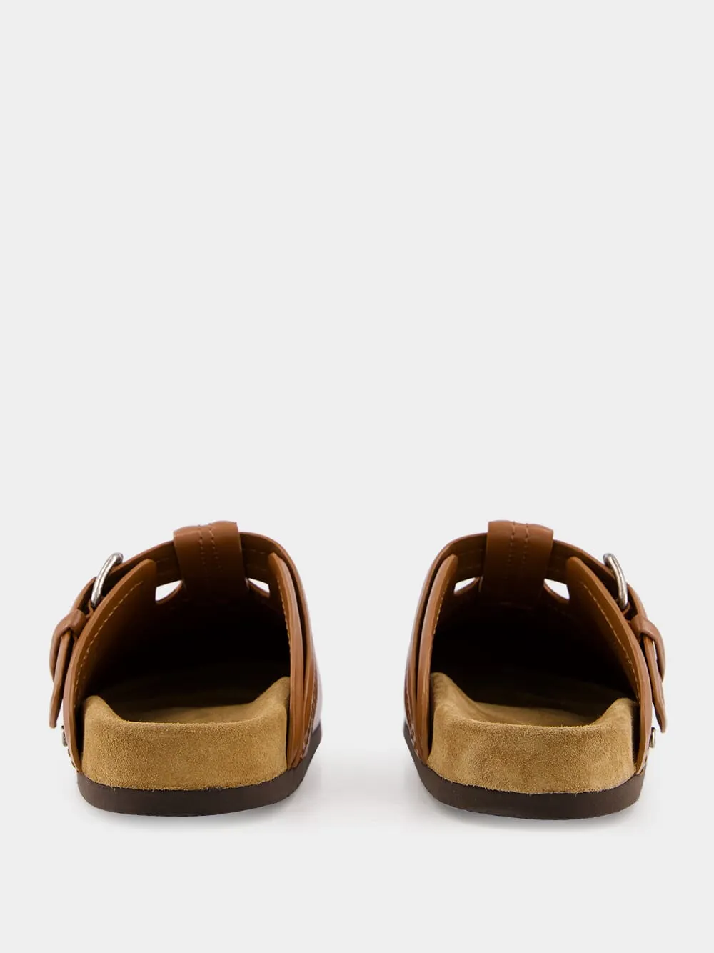 Tobacco Calfskin Leather Sabot sold by Fashion Clinic product image thumbnail 5