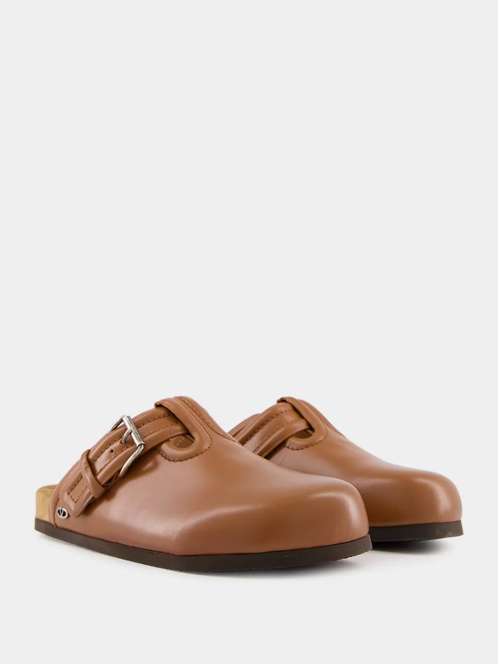 Tobacco Calfskin Leather Sabot sold by Fashion Clinic product image thumbnail 3