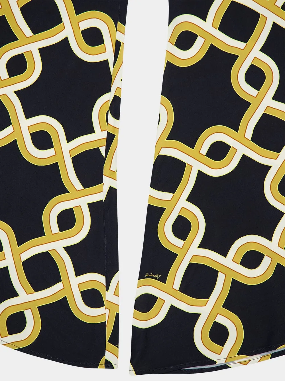 Black Graphic Print Flared Trousers sold by Fashion Clinic product image thumbnail 4