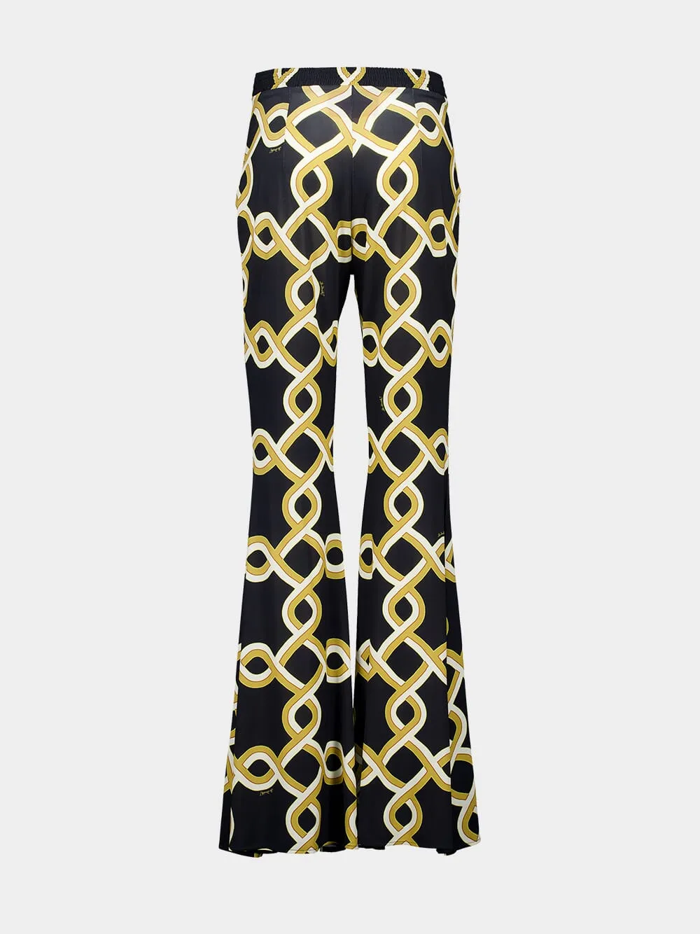 Black Graphic Print Flared Trousers sold by Fashion Clinic product image thumbnail 2