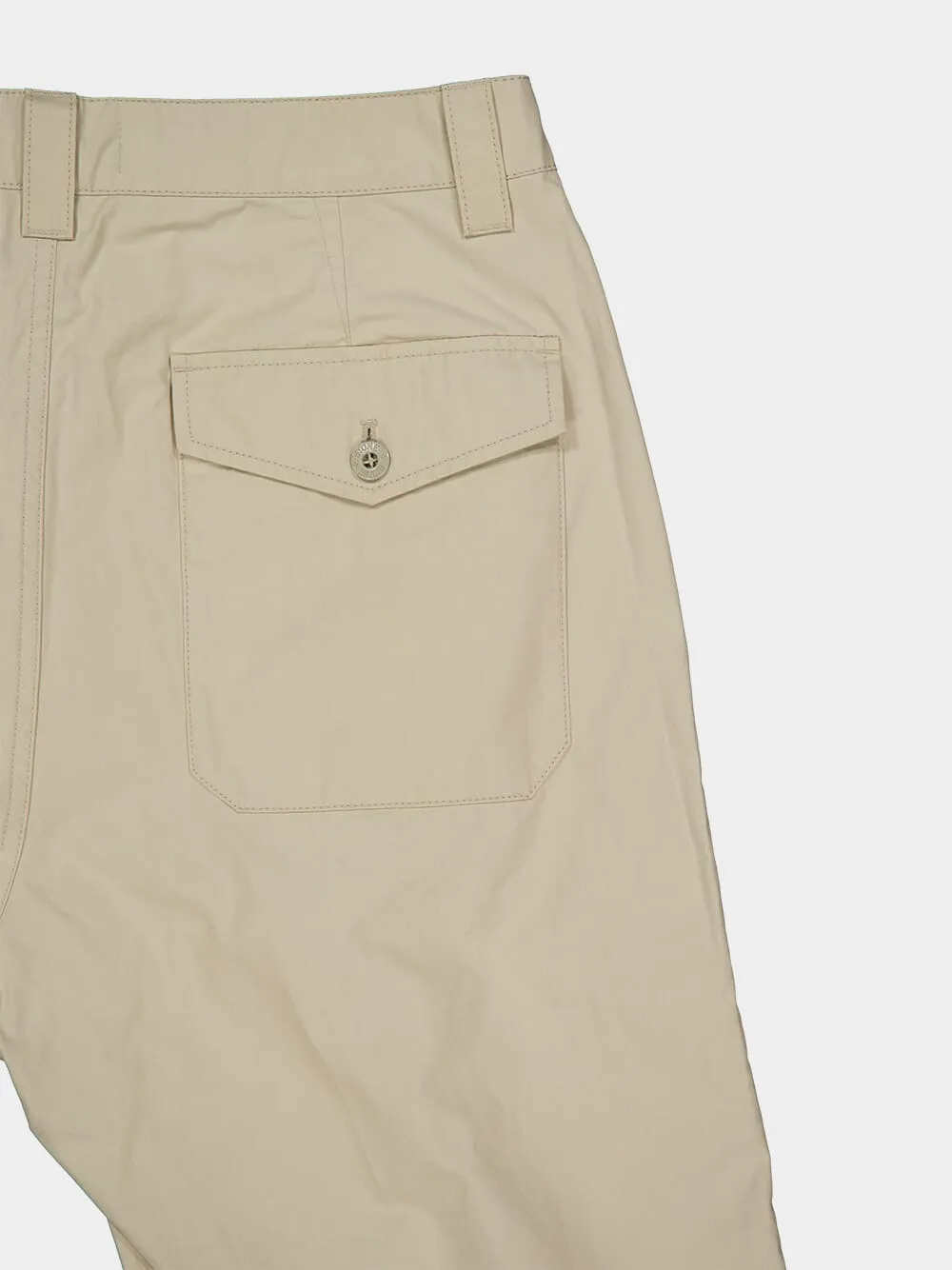 Cream Tapered Cotton Trousers sold by Fashion Clinic product image thumbnail 4