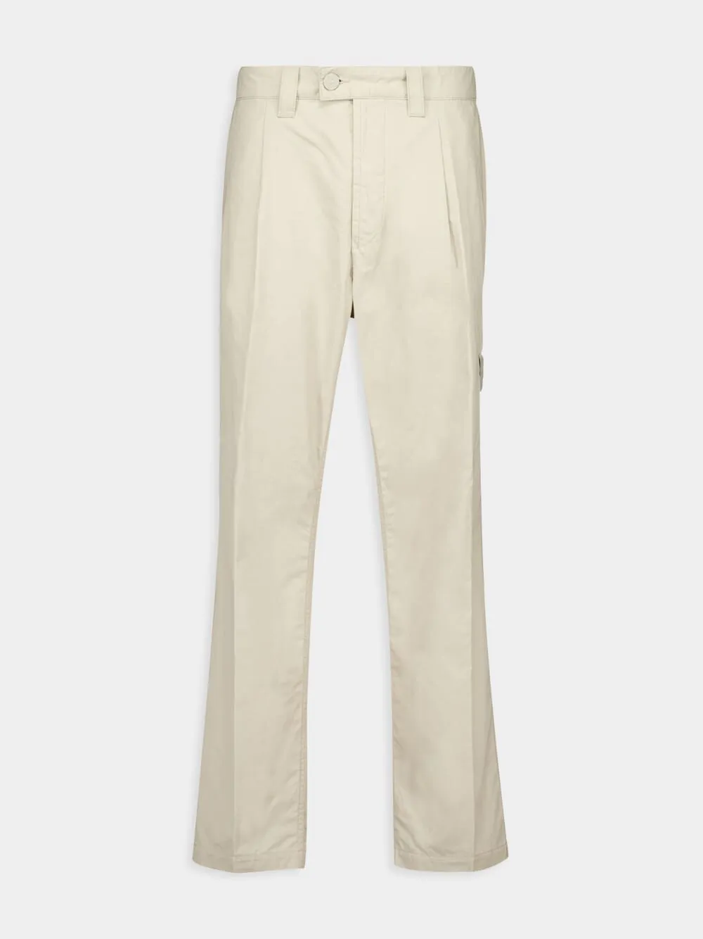 Cream Tapered Cotton Trousers sold by Fashion Clinic
